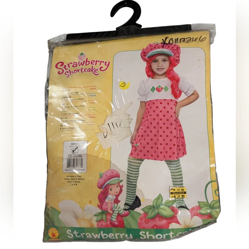 Strawberry Shortcake Vintage Y2K Halloween Costume Dress Toddler Size‎ 2/4